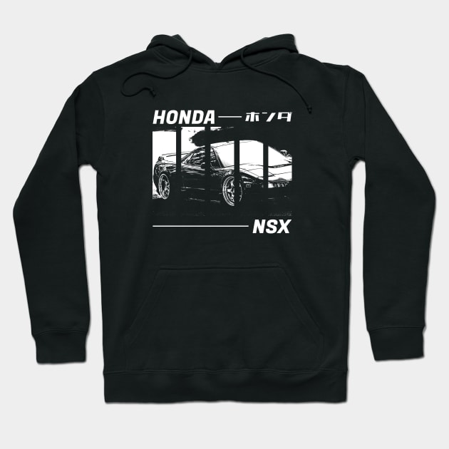 HONDA NSX Black 'N White 3 (Black Version) Hoodie by Cero